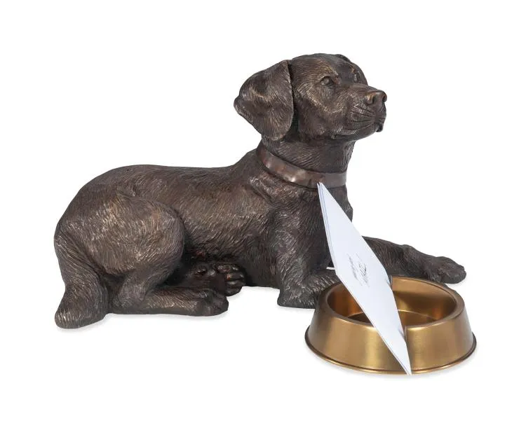 Maitland Smith Labrador portacarte ottone bronzo 38,9 cm