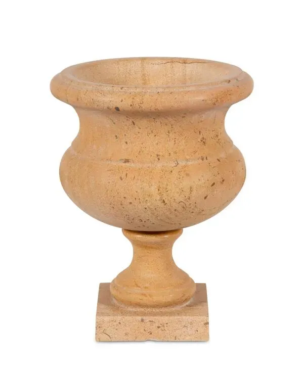 Maitland Smith Jaisalmer vaso marmo giallo urna 33 cm