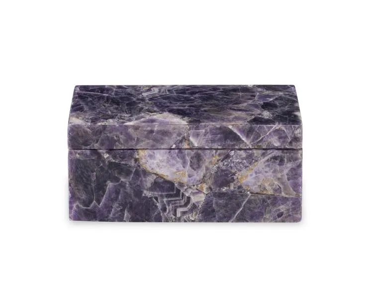 Maitland Smith Small Amethyst scatola pietra 22,9 cm