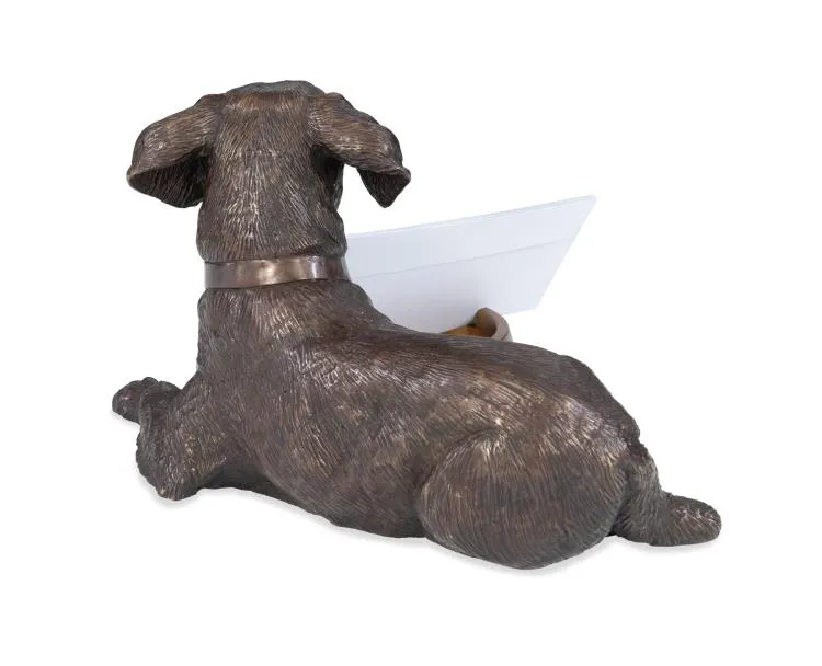 Maitland Smith Labrador portacarte ottone bronzo 38,9 cm