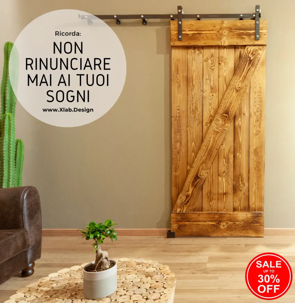XLAB Design Cloud porta scorrevole legno rustico rovere bruciato