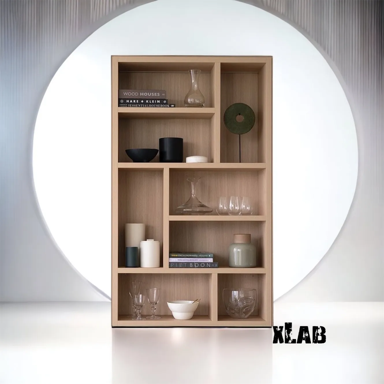 XLAB Design libreria scaffale incasso legno naturale su misura