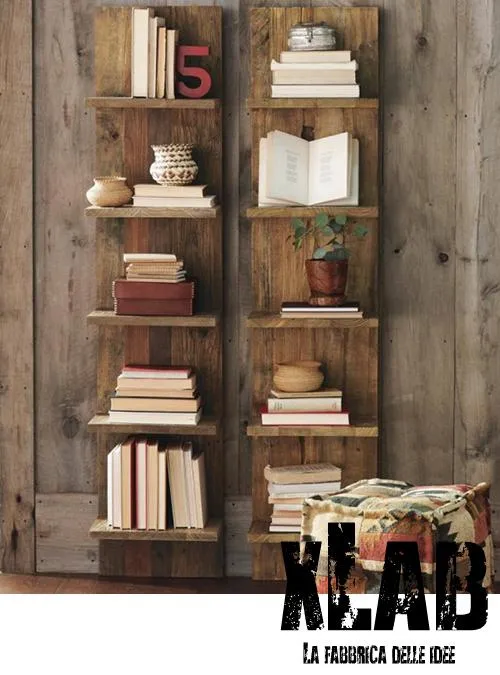 XLAB Design Wilde libreria parete legno invecchiato vintage