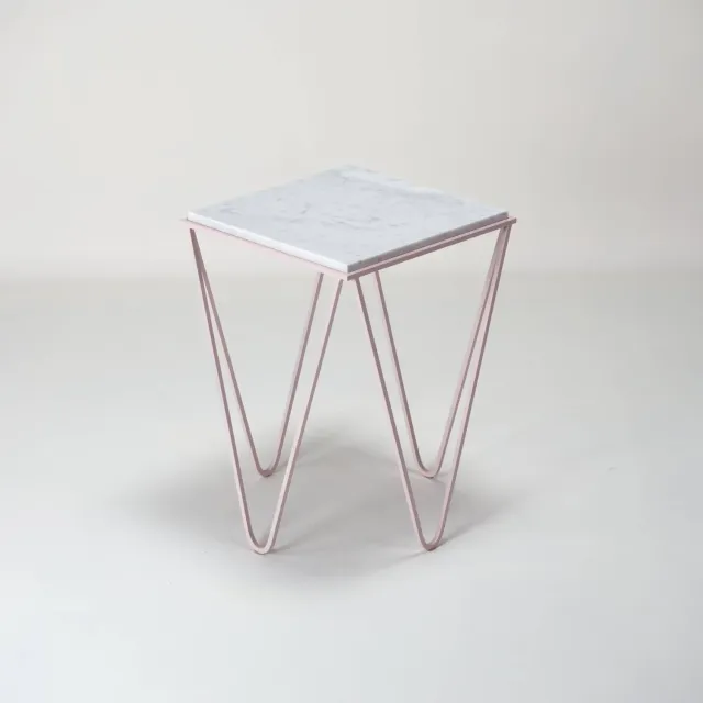 Stilts Avior tavolino marmo Carrara 37x37 rosa