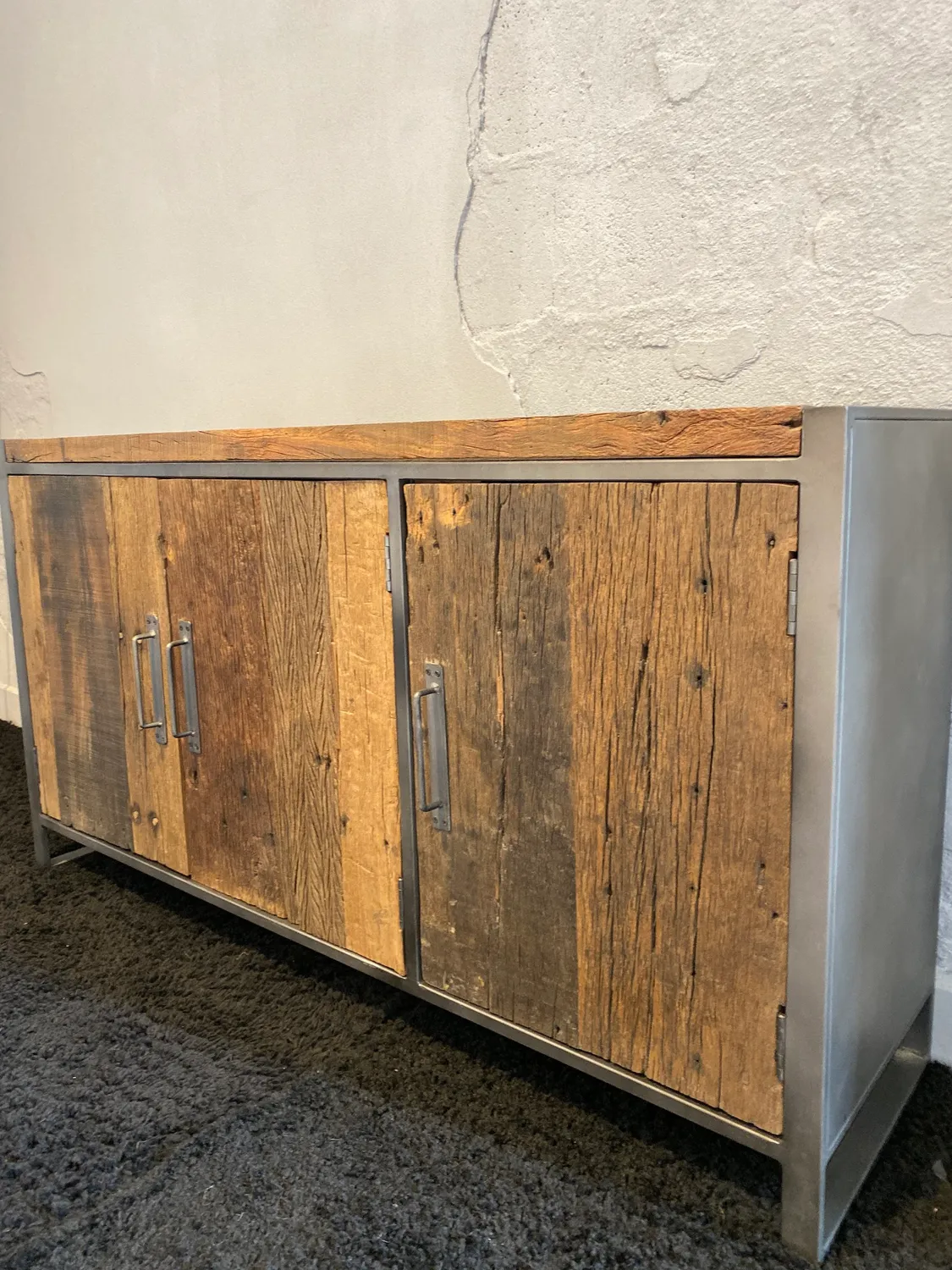 XLAB Design Oakland credenza legno 3 sportelli invecchiato