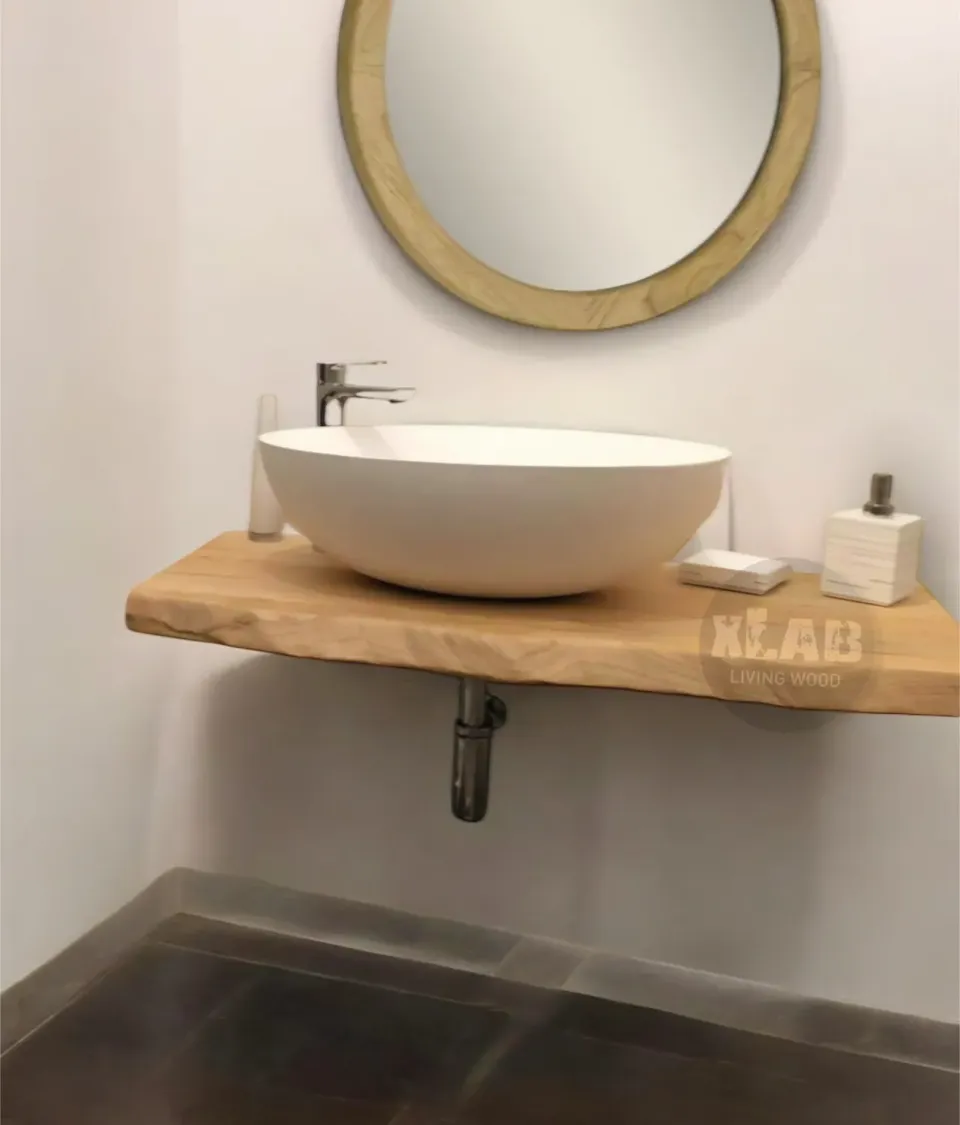 XLAB Design 100x50 mensola bagno castagno idroresistente