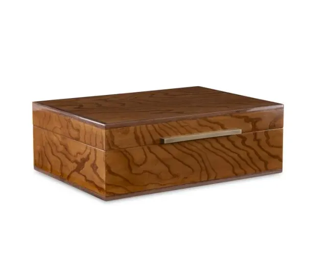 Maitland Smith Walnut Brass scatola noce ottone feltro