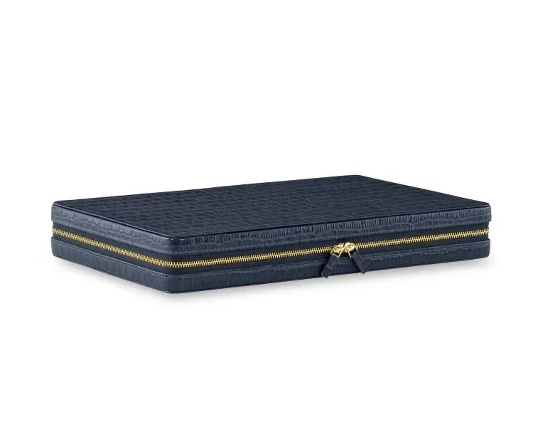 Maitland Smith Backgammon da viaggio pelle blu navy