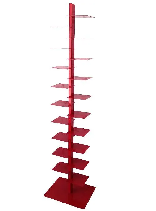 XLAB Design Darwin Libreria Colonna Verticale Rossa in Ferro
