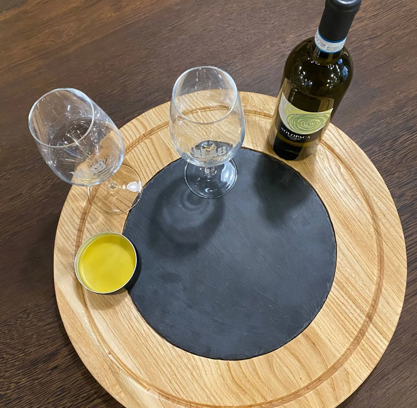 XLAB Design tagliere tavolo legno vassoio ardesia 45 cm