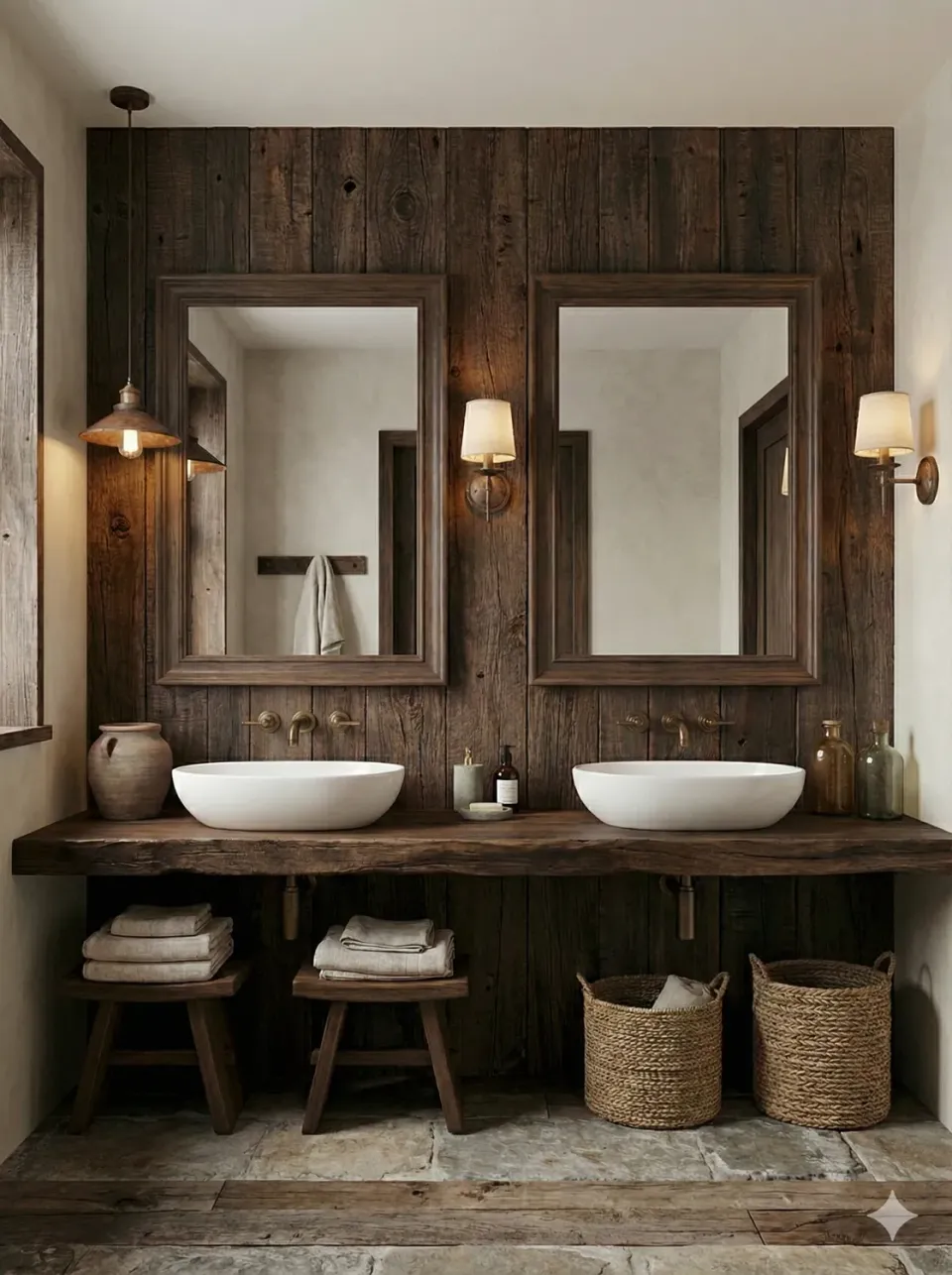 XLAB Design mensola bagno legno massello 180x50 cm lavabo appoggio