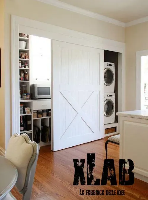 XLAB Design Dave porta scorrevole barn door legno massello