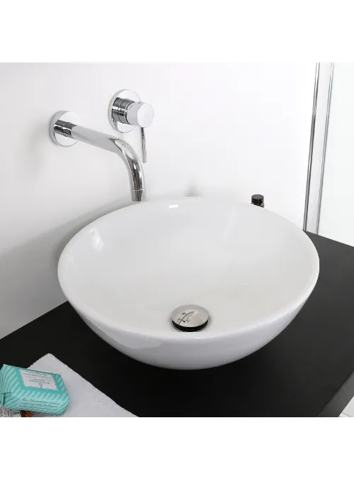XLAB Design lavabo tondo ceramica bianco 42x42 cm