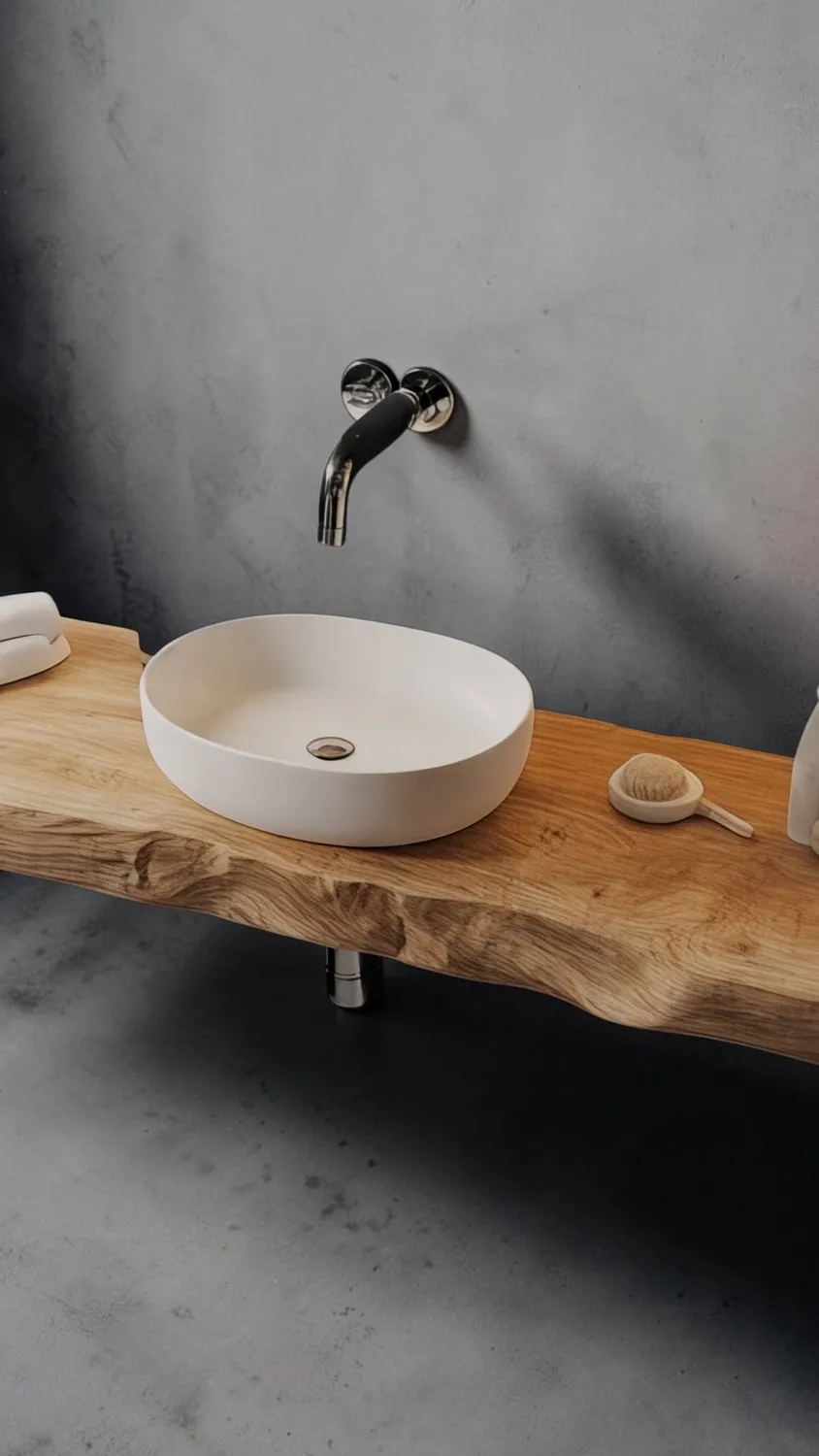 XLAB Design mensola bagno legno massello 150 cm idroresistente