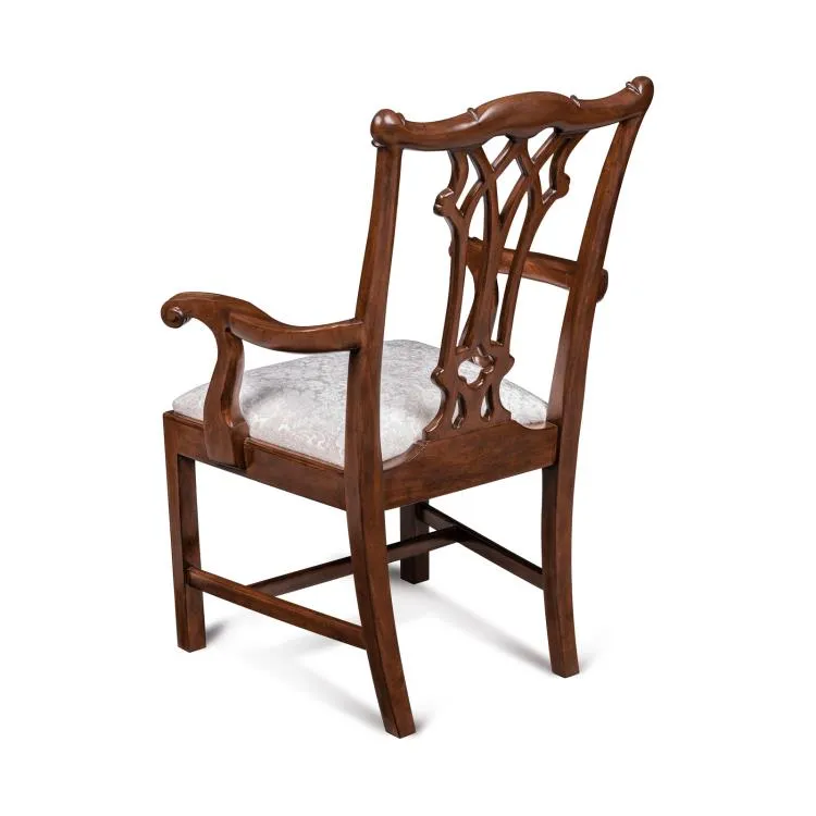 Maitland Smith Camden sedia braccioli mogano crema