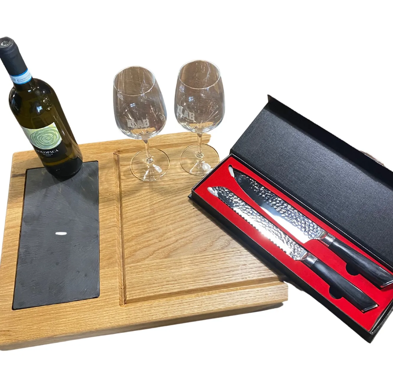 XLAB Design tagliere legno ardesia 60x38x4 cm vassoio