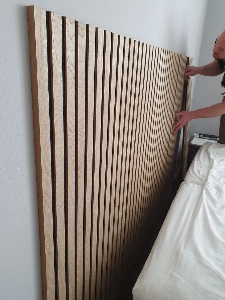 XLAB Design rivestimento parete listelli legno nero 60x260