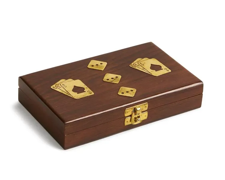 Maitland Smith Card Box scatola carte palissandro dadi