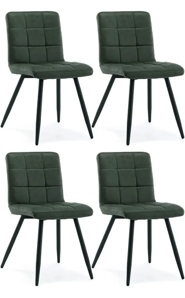 XLAB Design set 4 sedie imbottite velluto verde design