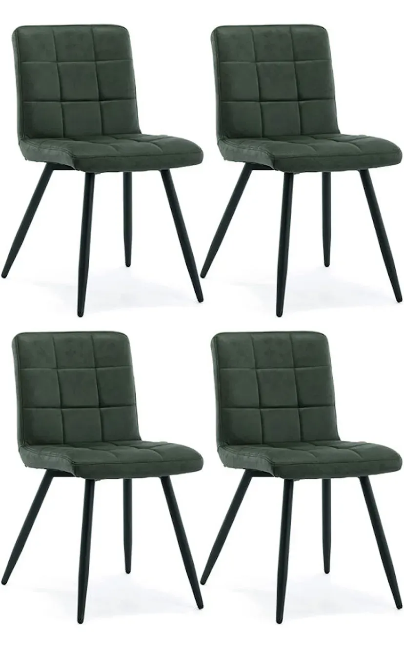 XLAB Design set 4 sedie imbottite velluto verde design