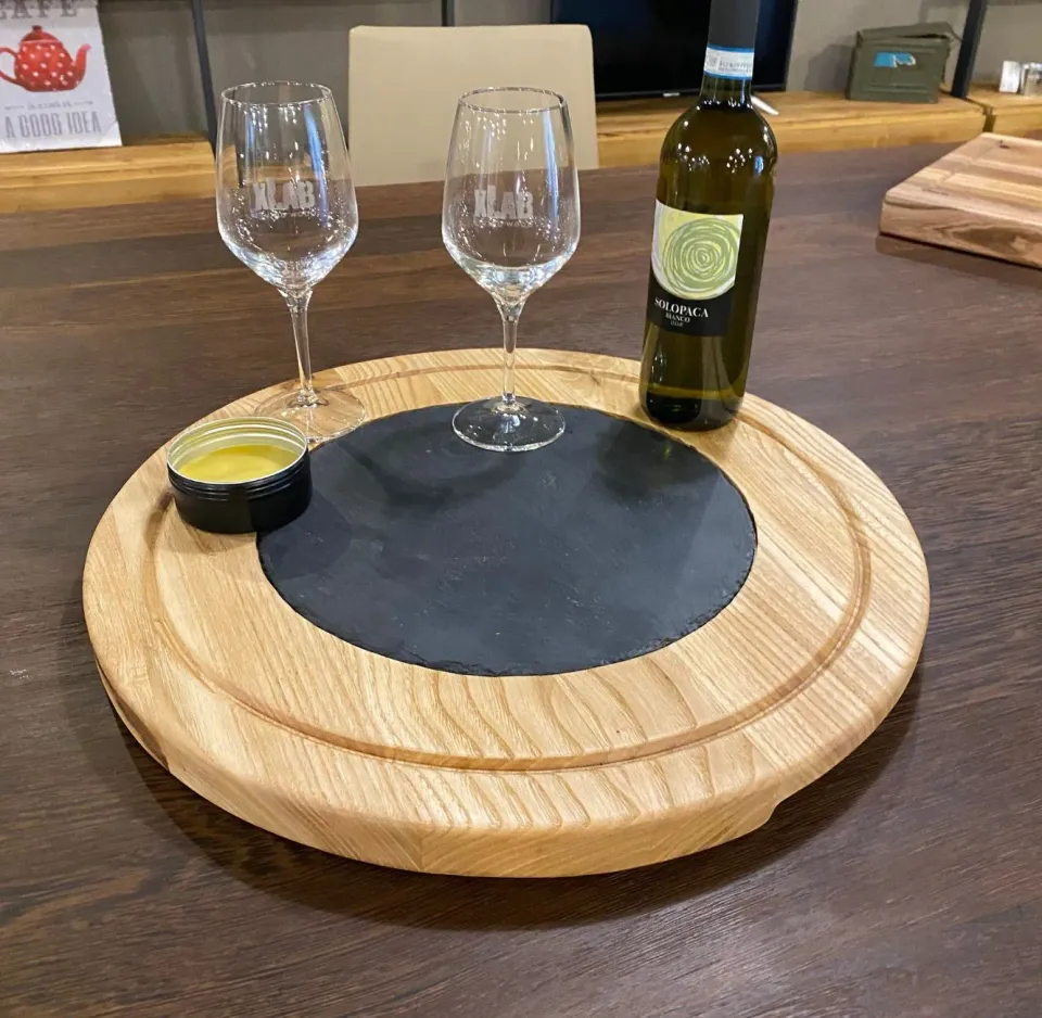 XLAB Design tagliere tavolo legno vassoio ardesia 45 cm