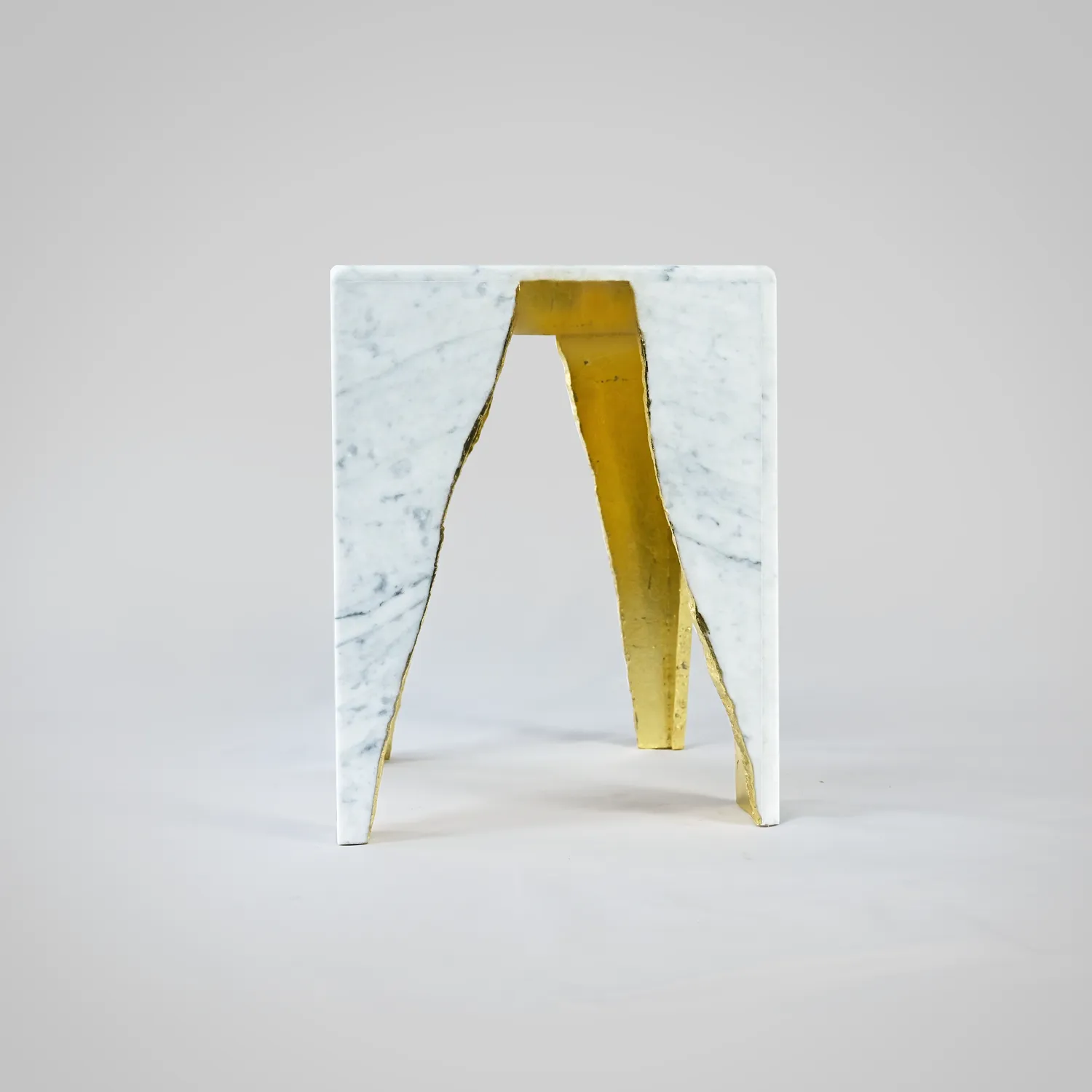 Tavolino Caffè Carrara Foglia Oro 36x56