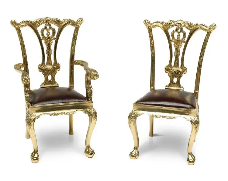 Maitland Smith Miniature Chairs soprammobile coppia ottone
