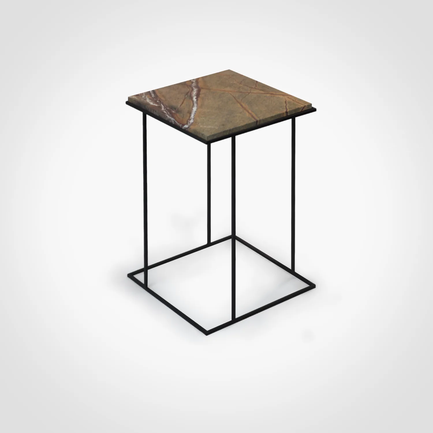 Stilts FramE Tavolino Marmo Rain Forest Brown