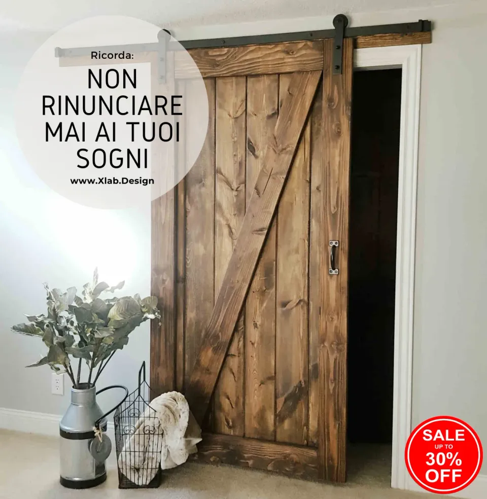XLAB Design Barn Door porta scorrevole legno massello interni