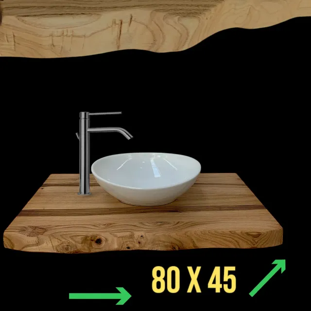 XLAB Design Rustico Mensola Bagno Castagno Massello Lavabo