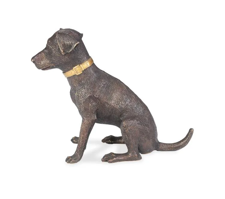 Maitland Smith Labrador scultura bronzo sigaro 28 cm