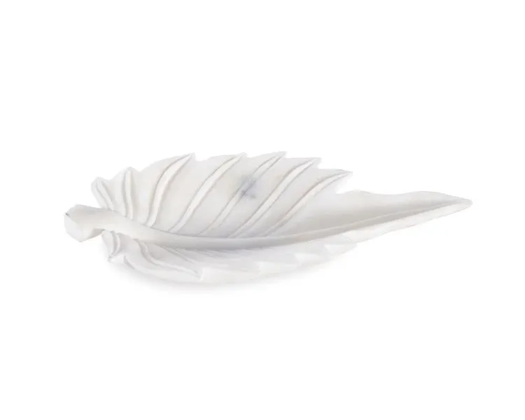 Maitland Smith White Palm vassoio bianco 40 cm