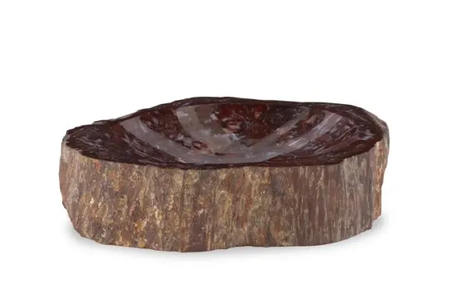 Maitland Smith Red Petrified ciotola legno pietrificato rosso