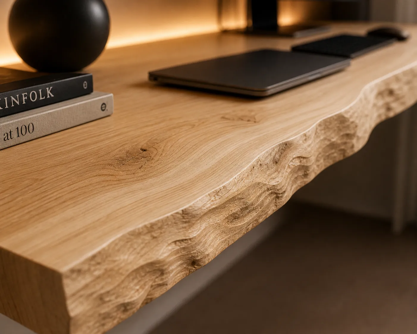 XLAB Design Scrivania Sospesa 160 cm Legno Massello Castagno