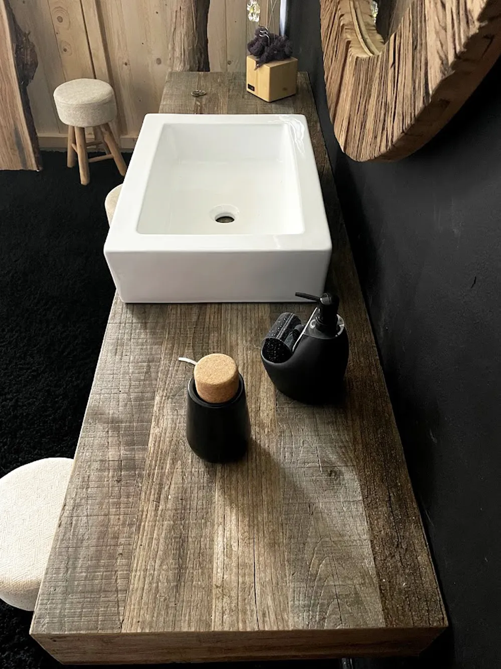 XLAB Design Jasmine piano lavabo legno antico 15 cm