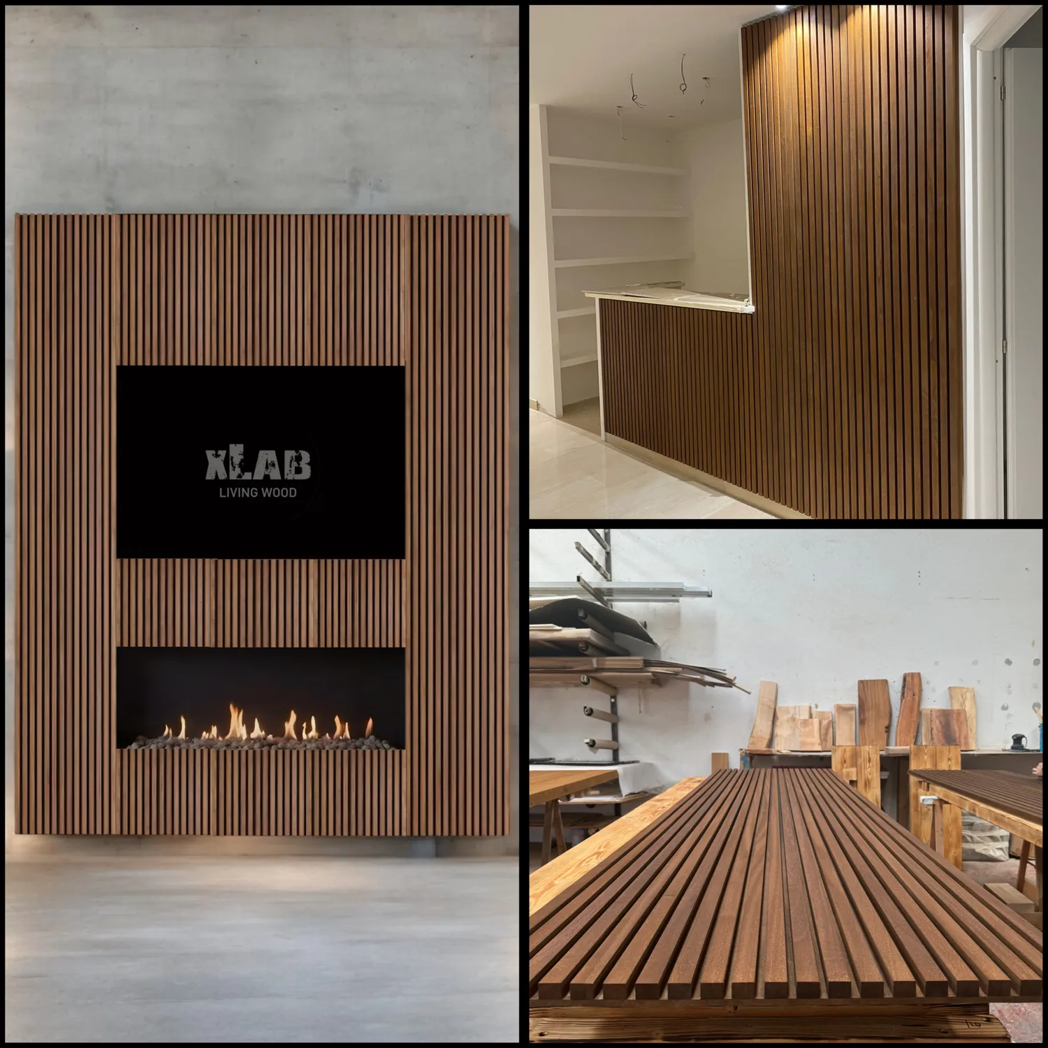 XLAB Design pannello boiserie listello cannettato teak 52x290