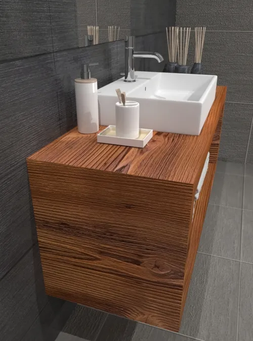 XLAB Design Soleil mobile bagno larice rustico sospeso