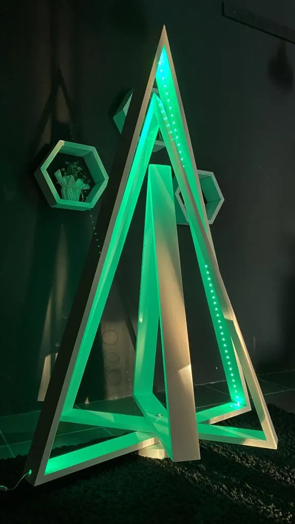 XLAB albero Natale legno con luci led richiudibile