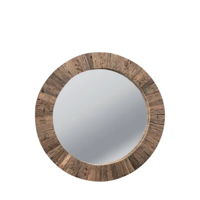 XLAB Specchio rotondo cornice legno riuso 120 cm