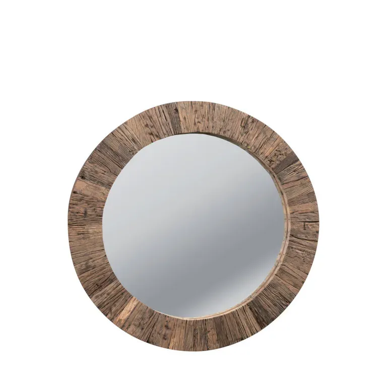XLAB Specchio rotondo cornice legno riuso 120 cm