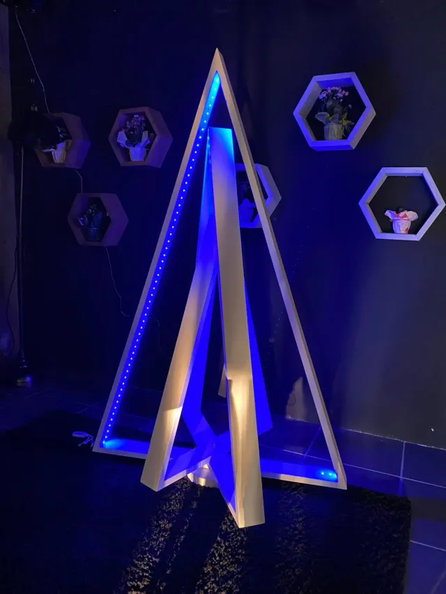 XLAB albero Natale legno con luci led richiudibile