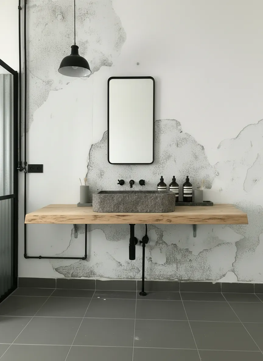 XLAB Design mensola bagno castagno 130x50 rustica