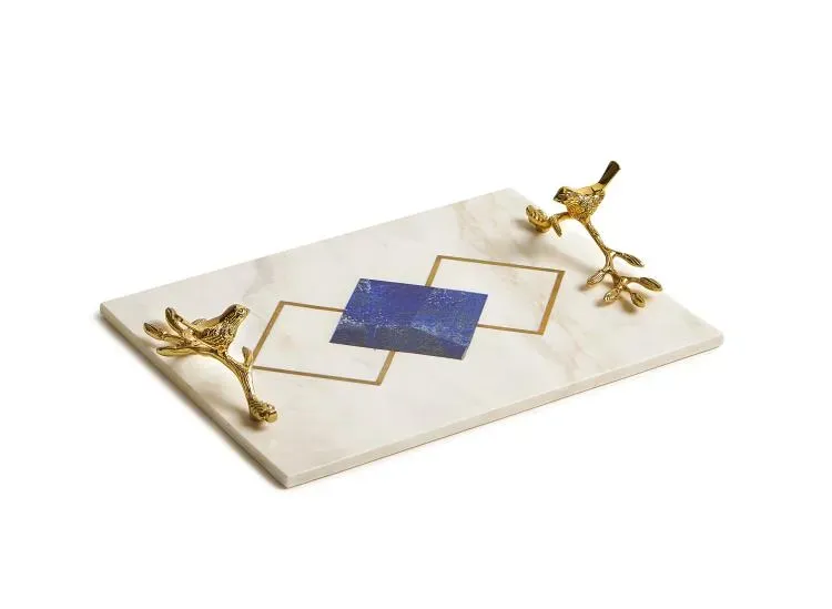 Maitland Smith Lapis Sparrow vassoio lapislazzuli 41 cm