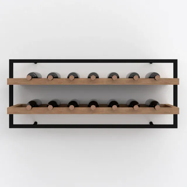 XLAB Design Wine Frame portabottiglie parete 14 bottiglie legno ferro