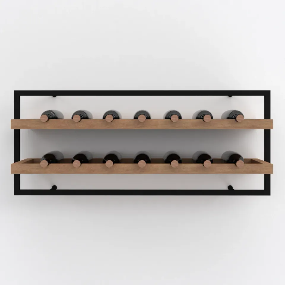 XLAB Design Wine Frame portabottiglie parete 14 bottiglie legno ferro