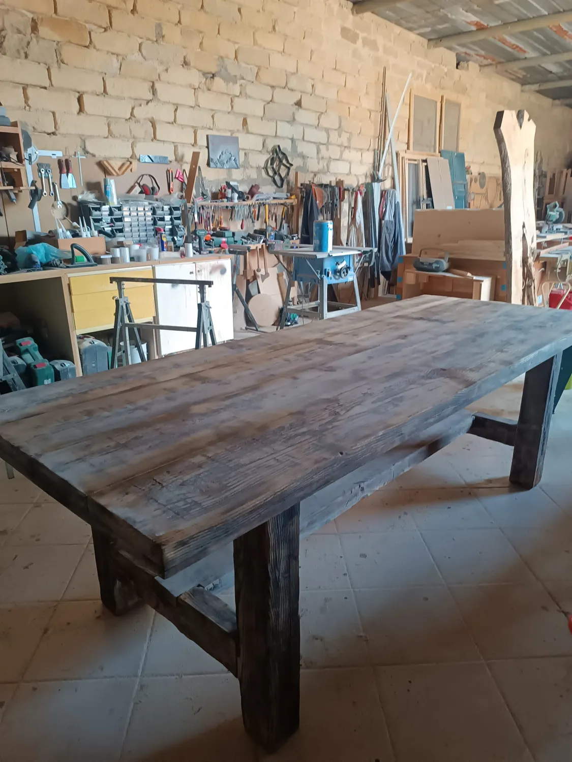 Sicily Wood Maker 200x100xh75 tavolo rustico industriale