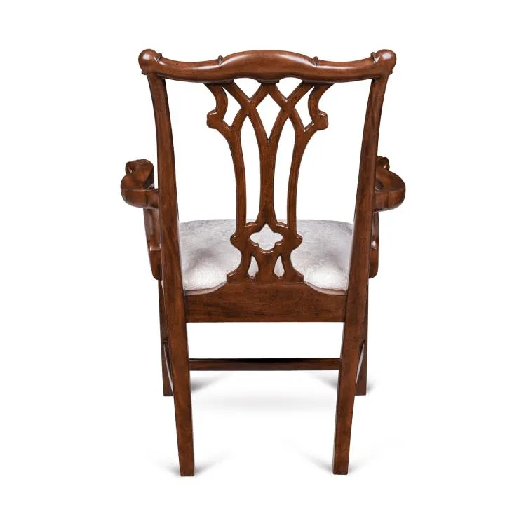 Maitland Smith Camden sedia braccioli mogano crema