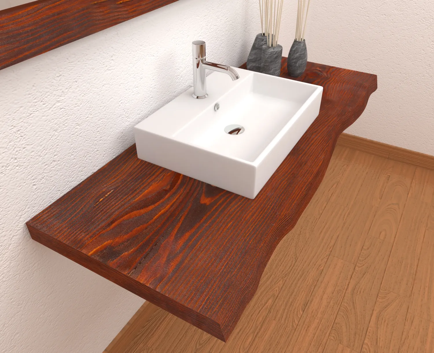 XLAB Design Nikki piano lavabo legno massello rustico