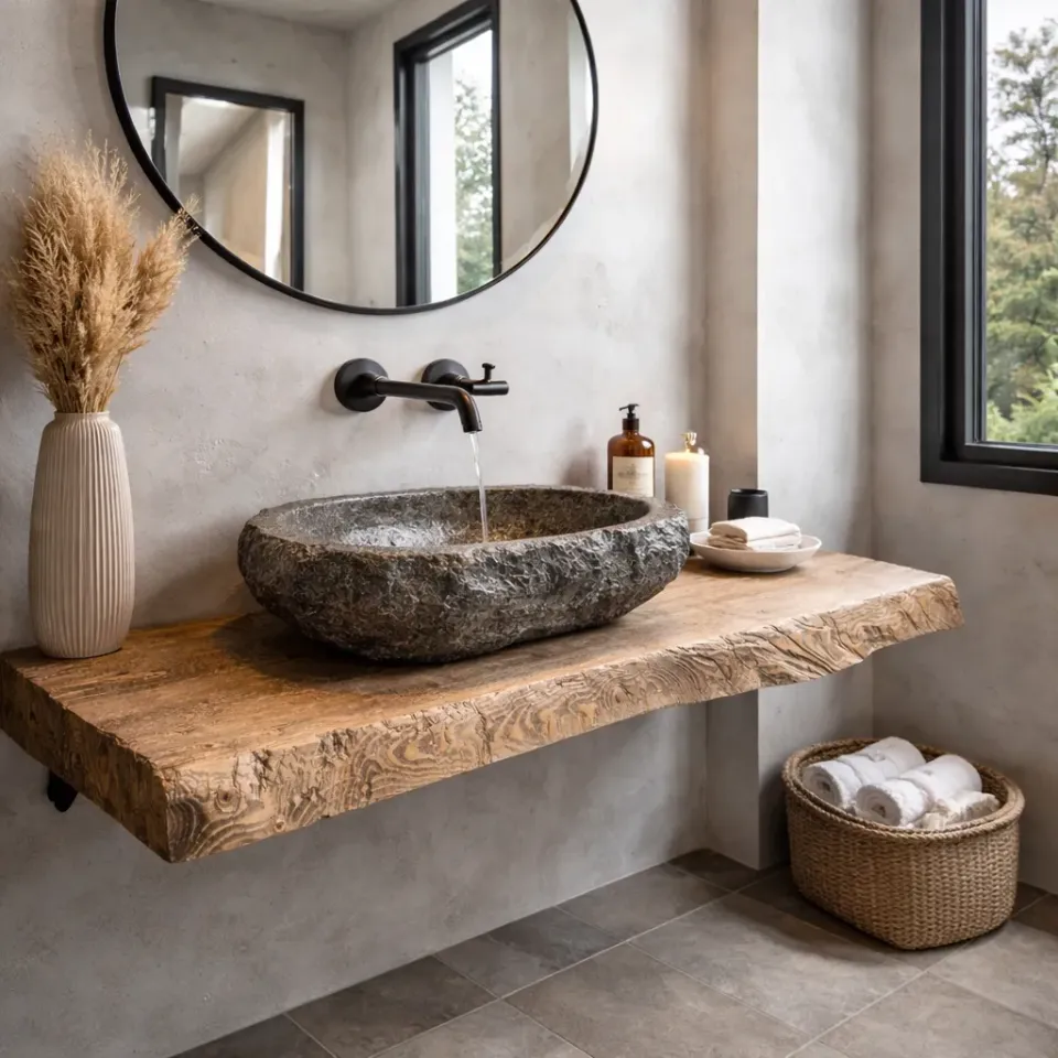 XLAB Design Antica Natura mensola bagno larice 100x50 rustica