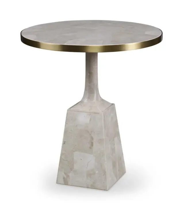 Maitland Smith Stone Pedestal tavolino pietra bianca
